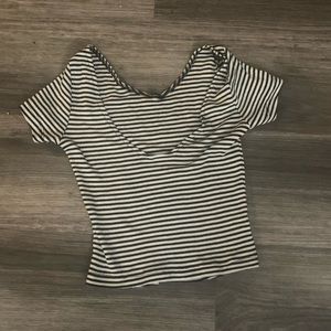striped black and white brandy melville shirt